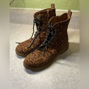 Time and Tru Leopard Lace Up Boots